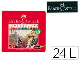 24 lápices de colores Faber Castell caja metálica